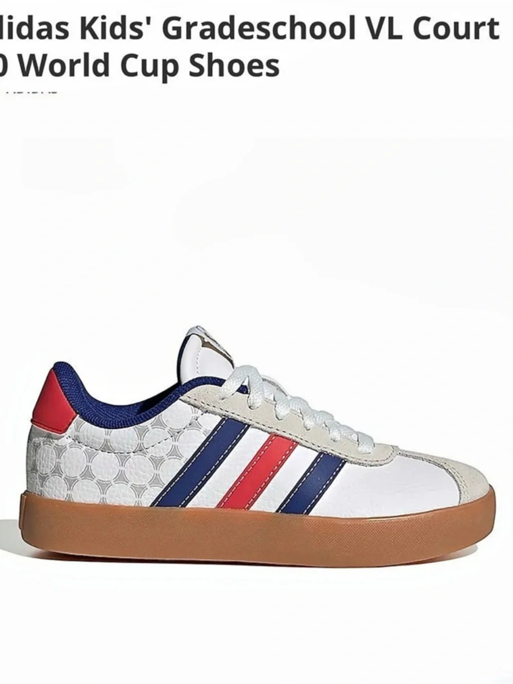 Adidas VL Court 3.0 K Kids Sneakers White & Blue Girls US 5.5 NWT
